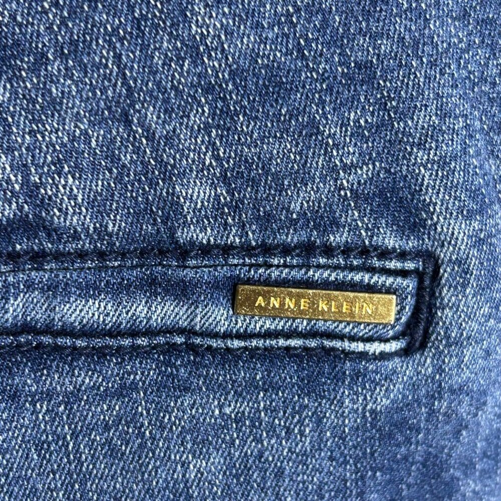 Anne Klein Women's Wide Leg Crop High Rise Blue Jean size 12 - Picture 7 of 16